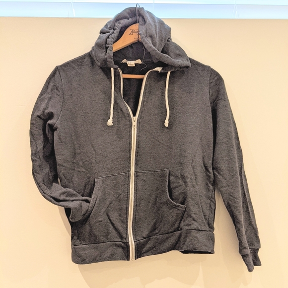 Simple Grey Zipper Hoodie - Picture 1 of 2